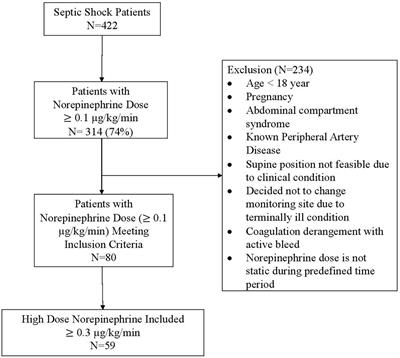 Arterial site selection for measurement of mean arterial pressure in septic shock patients on high-dose norepinephrine